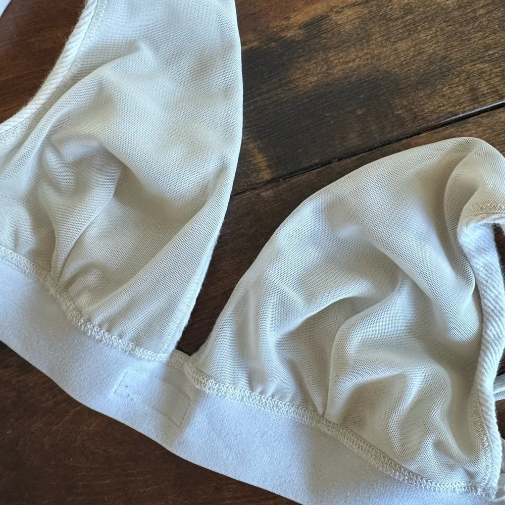 SKIMS Ribbed Triangle Bralette in Cream - Picture 8 of 8